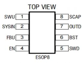 A4006AF8 集成 36V Buck,18V Boost 和 超级电容充电器的 3 路 PMU